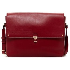 Large Valentino Studded Burgundy/Red unisex Messenger bag